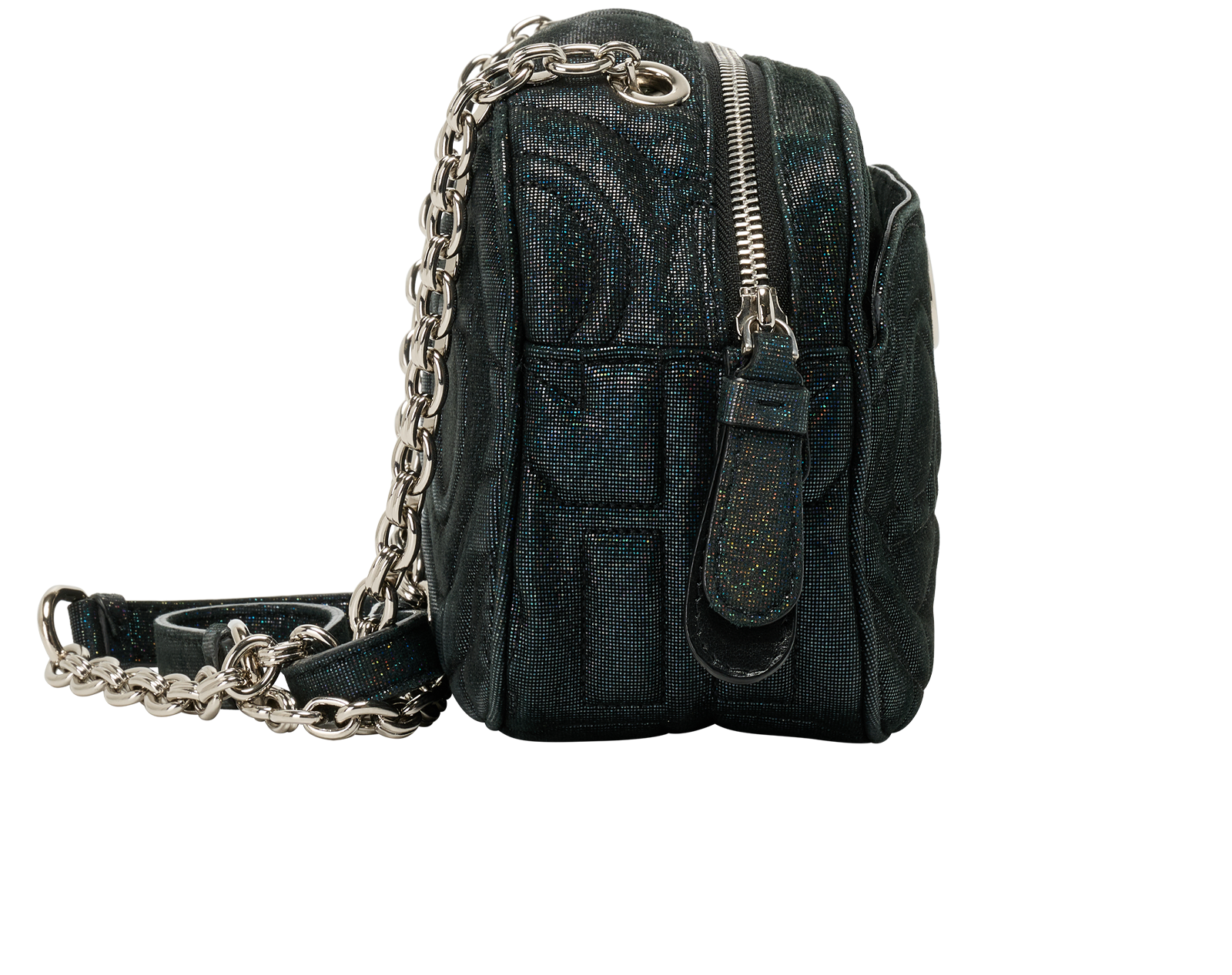 Gancini Camera Bag, &pound;210, Handbags, Navy, Fabric, Side view